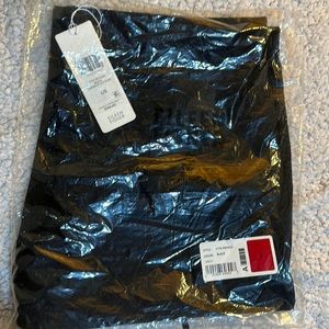 Eileen Fisher washable slim boot cut stretch crepe black pants